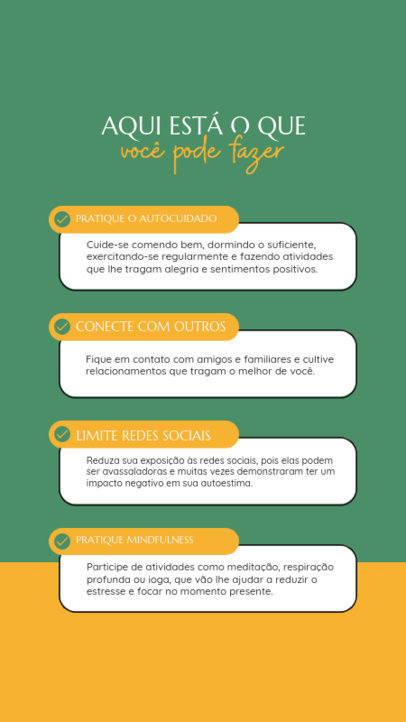 Instagram Story Template with Simple Activities to Boost One's Mental Health
