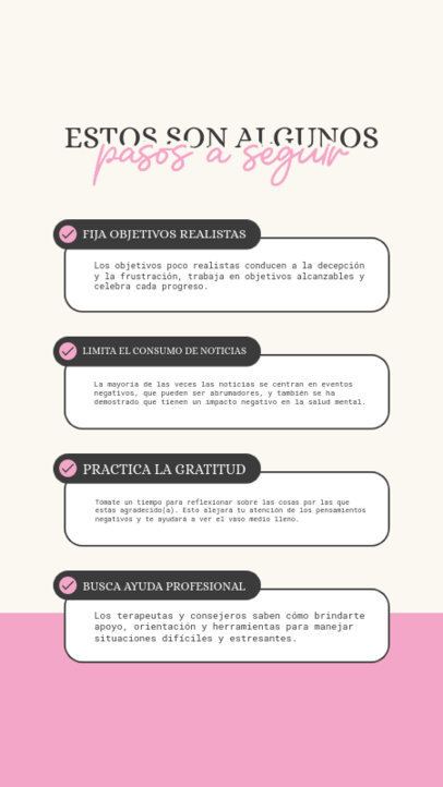 Instagram Story Design Creator Featuring Steps to Follow for a Better Mental Health