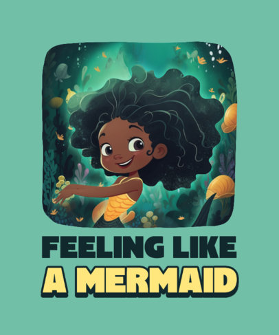 T-Shirt Design Creator Featuring a Cute AI Mermaid Illustration