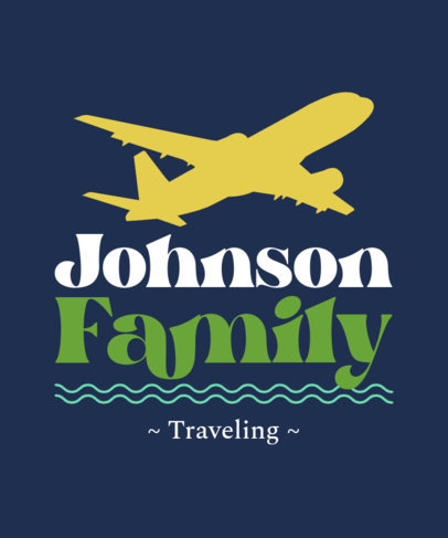 Travel T-Shirt Design Creator Featuring an Airplane Graphic for a Family Trip