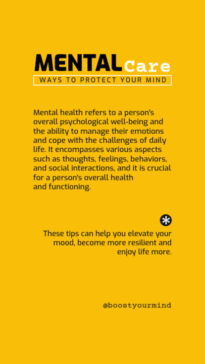 Instagram Story Template Featuring Ways to Protect the Mind