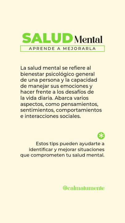 Informative Instagram Story Maker Featuring a Mental Health Theme