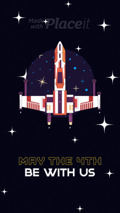 May the 4th-Themed Instagram Story Video Maker Featuring a Spaceship Inspired by Star Wars