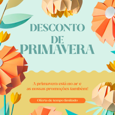 Instagram Post Creator for a Spring Discounts Ad with Floral Illustrations
