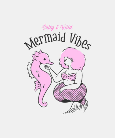 Illustrated T-Shirt Design Maker Featuring a Theme Inspired by the Little Mermaid
