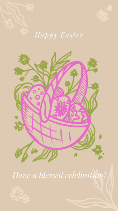 Instagram Story Template to Wish a Blessed Easter Featuring a Message 5816c