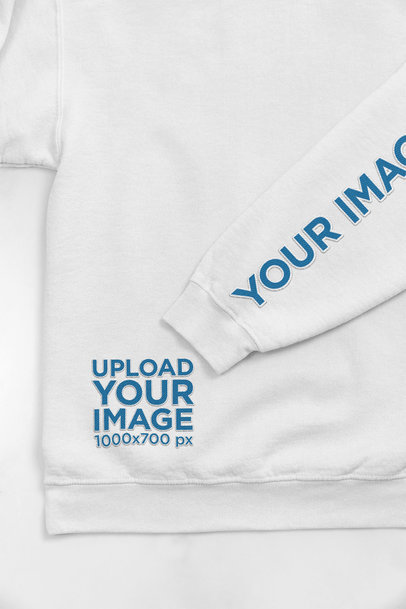 Mockup of an Embroidered Gildan Sweatshirt with a Customizable Sleeve