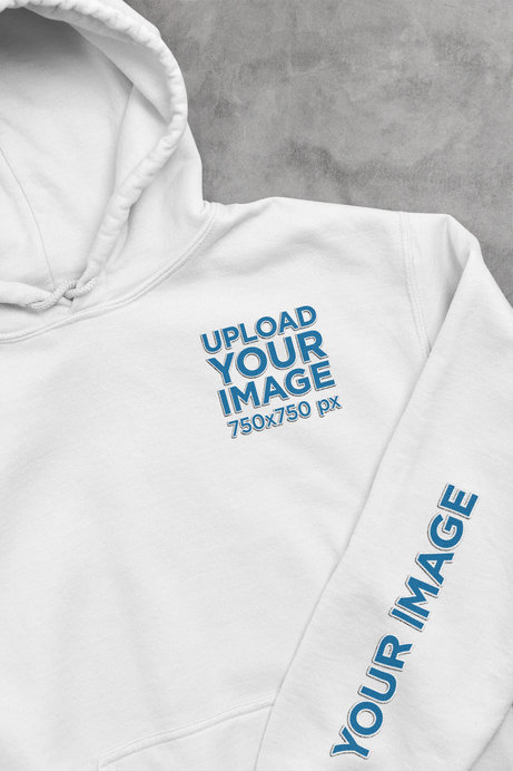 Mockup of a Gildan Pullover Hoodie Featuring Embroidered Elements