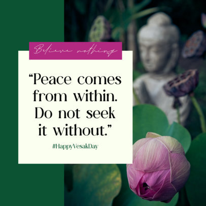 Instagram Post Maker for Vesak Day Featuring Buddha-Inspired Quotes 6221 el1
