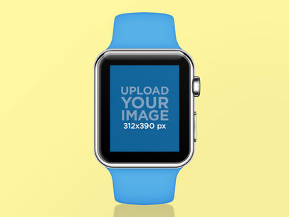Mockup of an Apple Watch with a Customizable Background
