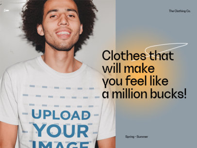 T-Shirt Mockup of a Happy Man Featuring a Fashion Apparel Collection Promo 6217 el1