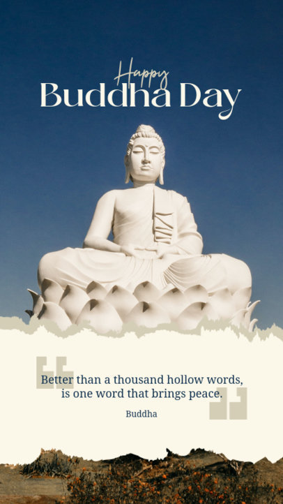 Instagram Story Generator Featuring a Peace-Themed Quote for Buddha Day