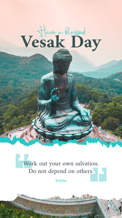 Instagram Story Template to Commemorate Vesak Day With a Buddha Quote 6223g-el1
