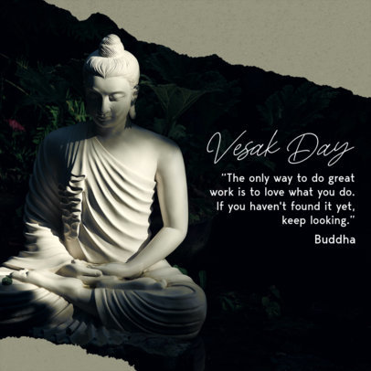 Instagram Post Maker Featuring a Motivational Quote for Buddha Jayanti 6219c-el1