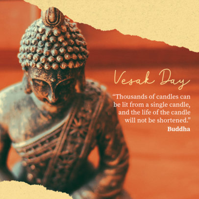 Buddha Day-Themed Instagram Post Maker Featuring a Motivational Quote 6219f-el1