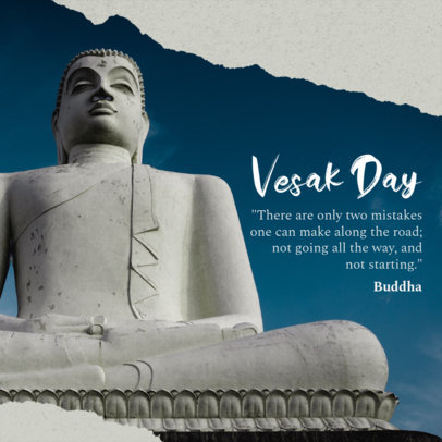 Instagram Post Template with a Positive Quote for Buddha Day 6219g-el1
