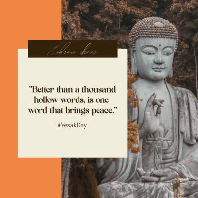 Instagram Post Maker Featuring a Peace-Inspired Quote for Vesak Day 6221e-el1