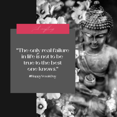 Instagram Post Template with a Motivational Quote for Buddha Day 6221f-el1