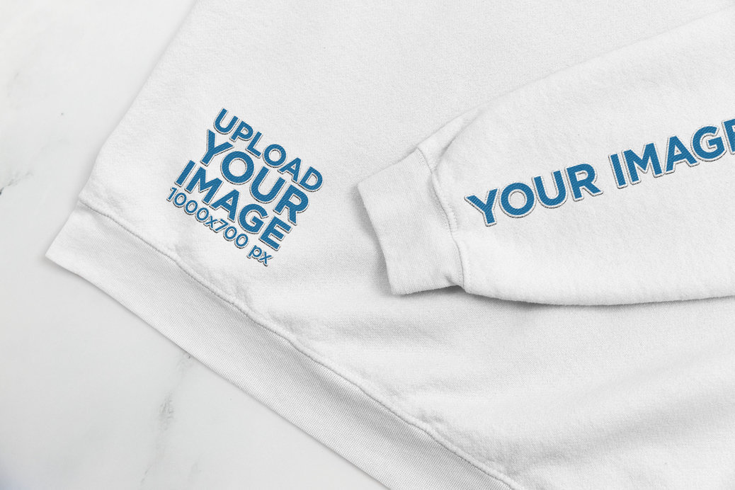 Closeup Mockup of a Gildan Sweatshirt with Embroidered Elements