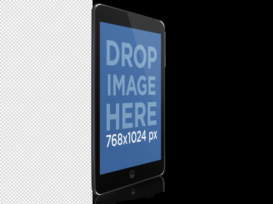 Mockup of an Angled iPad Against a Clear Background
