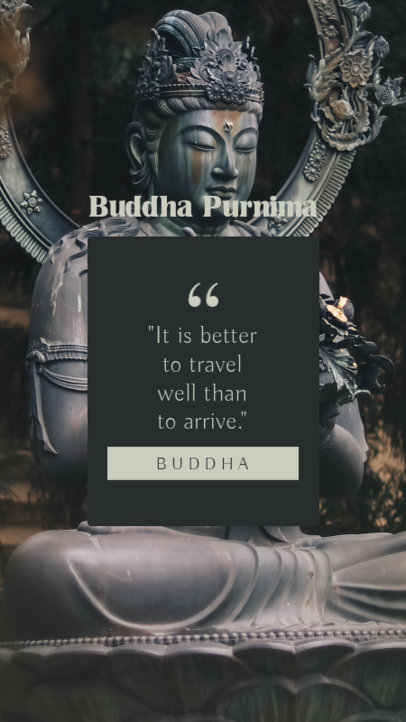 Instagram Story Generator for Vesak Day with a Picture of a Buddha Sculpture 6225e-el1