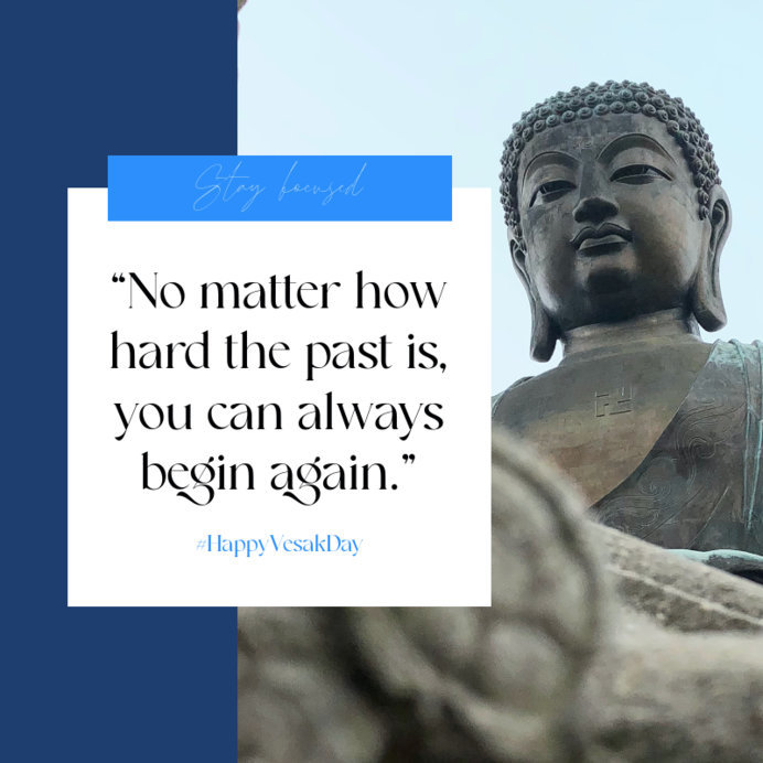 Instagram Post Template for Buddha Day Featuring a Positivity Quote