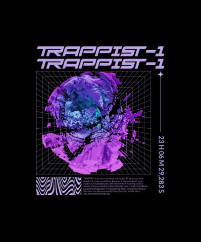 National Space Day T-Shirt Design Maker Featuring a 3D Star Graphic