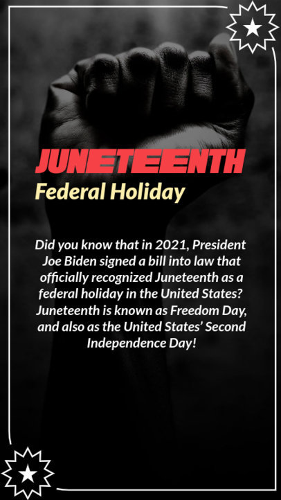 Instagram Story Maker Featuring Information for Juneteenth 5103g-5570