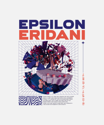 T-Shirt Design Maker With a 3D Star for National Space Day