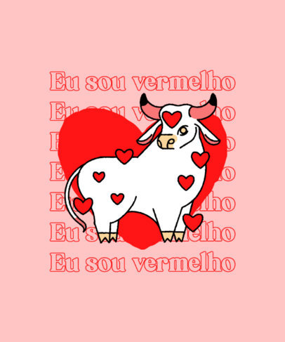 T-Shirt Design Template Featuring Illustrated Bulls for Parintis Folklore Festival 5830