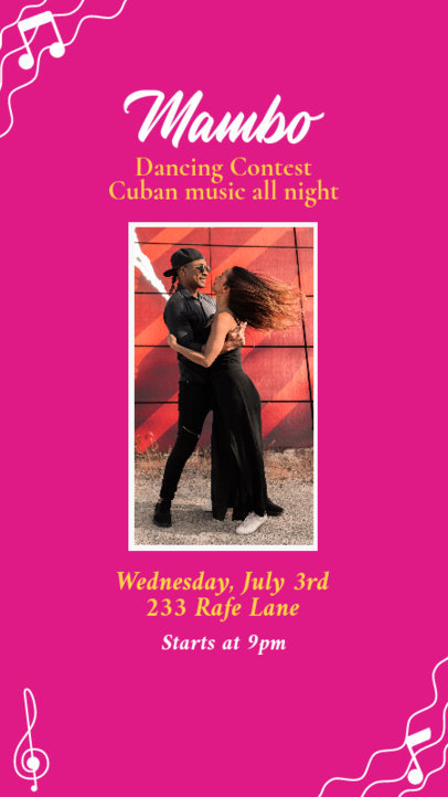 Mambo Instagram Story Generator for a Dancing Contest Event 5764a