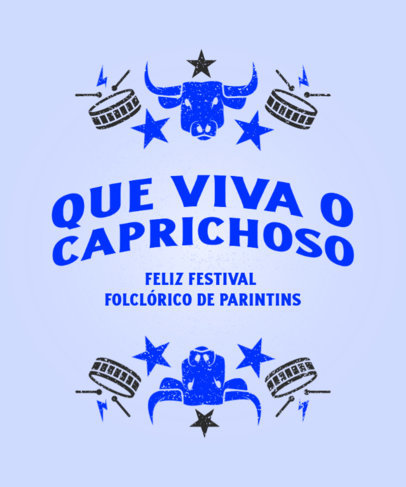 T-Shirt Design Creator Featuring a Festive Quote for Bumba Meu Boi  5823b