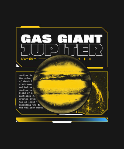 T-Shirt Design Template with a Jupiter Graphic for National Space Day