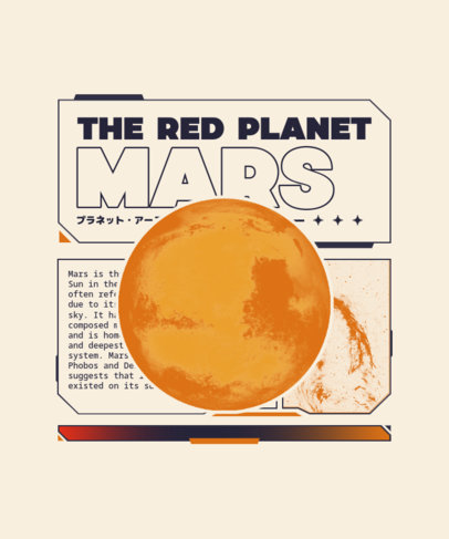 T-Shirt Design Creator for National Space Day Featuring a Mars Graphic