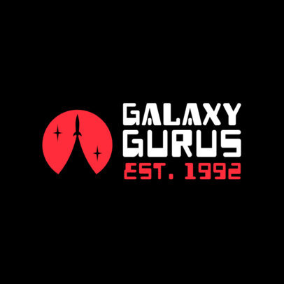 Logo Template for an Astronomy Club Featuring a Launching Rocket Icon