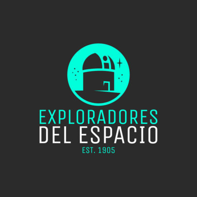 Logo Template Featuring an Observatory Icon for an Astronomy Club