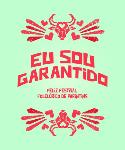 T-Shirt Design Generator with a Happy Quote for Parintis Folklore Festival 5823g