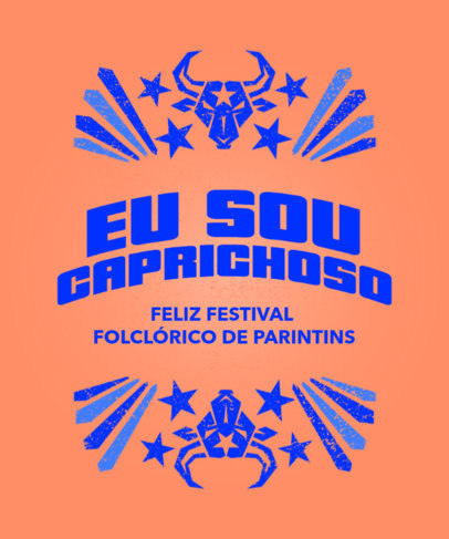 T-Shirt Design Maker Featuring Bull Face Icons for Boi Bumba 5823h