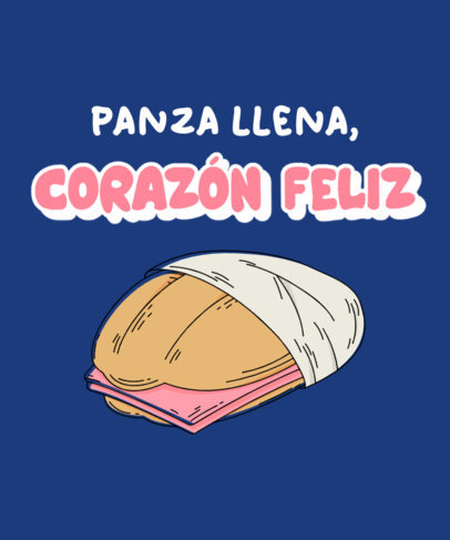 T-Shirt Design Maker Featuring a Sandwich Graphic Inspired by El Chavo del Ocho 5575b
