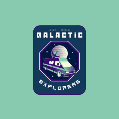 Astronomy Club Logo Creator for Space Day Featuring an Illustrated Badge