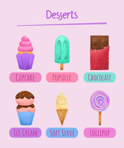 Worksheet Design Template Featuring Colorful Dessert Illustrations 5733b