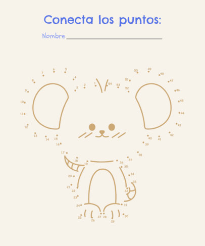 Worksheet Design Generator for Children with a Connect-the-Dots Cute Animal 5733c