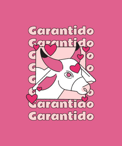 T-Shirt Design Generator Featuring a Bull with Heart Graphics for Boi Bumba 5830g