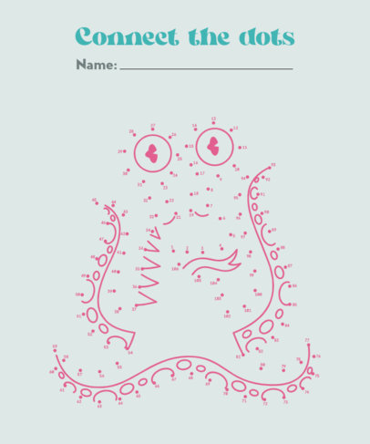 Worksheet Design Generator with a Connect-the-Dots Octopus for Children 5733g