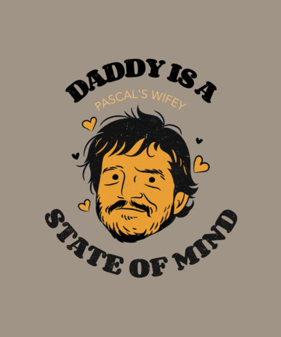 Illustrated T-Shirt Design Creator Featuring an It Boy Theme Inspired by Hollywood Actor Pedro Pascal