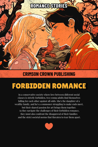 Romance Back Book Cover Maker Featuring AI-Generated Graphics