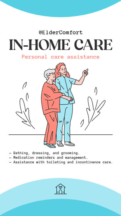 Home Care Instagram Stoy Creator Featuring Medical Assistance Info for Seniors 5825b
