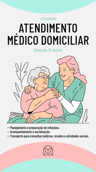 Illustrated Instagram Story Maker to Promote Medical Assistance for Seniors 5825h