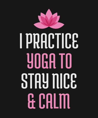 T-Shirt Design Generator with a Lotus Flower Illustration and a Yoga-Inspired Quote