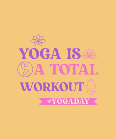 T-Shirt Design Maker Featuring a Yoga-Themed Quote with Illustrated Icons